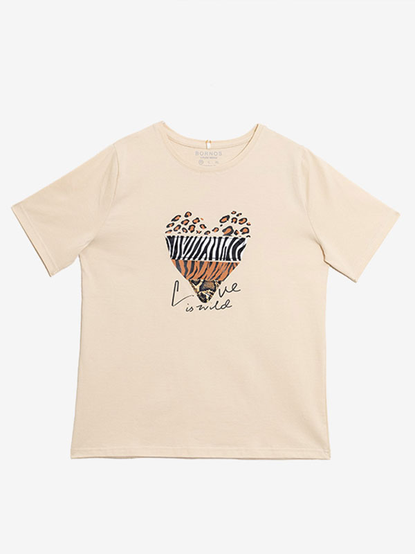 تیشرت زنانه تریکو یقه گرد آستین کوتاه کژوال آینور