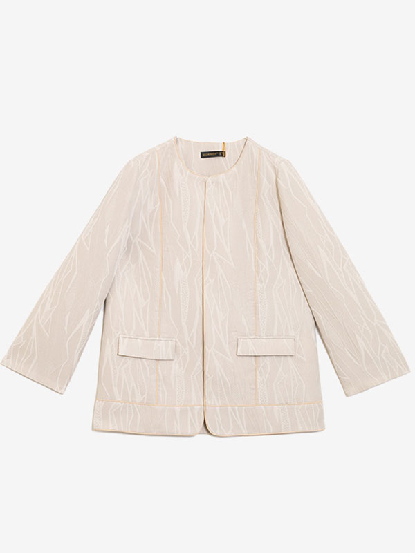 کت زنانه مجلسی ژاکارد جیب دار کلاسیک آلاله