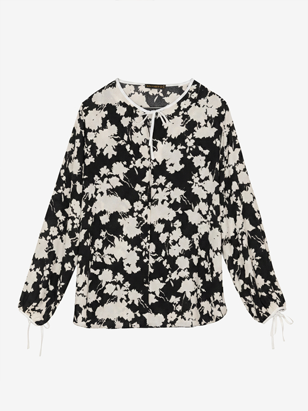 تونیک زنانه سایز بزرگ کرپ ژورژت یقه گرد 50104