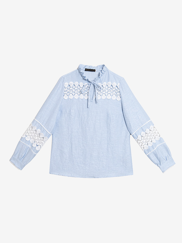 بلوز زنانه مجلسی کتان کریستال گیپور کلاسیک شبنم